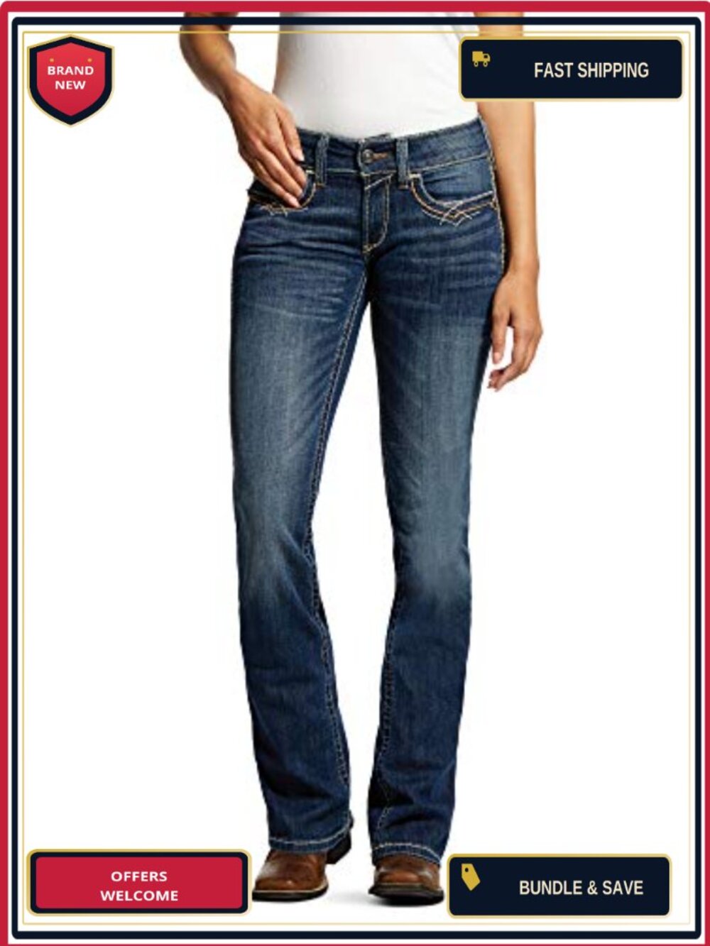 Mid Rise Stretch Boot Cut Jean Women's Denim, 5-Pocket, High Stretch
